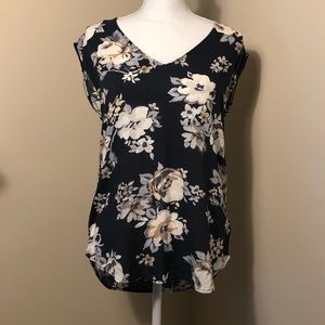 Old Navy Grayscale Floral Blouse